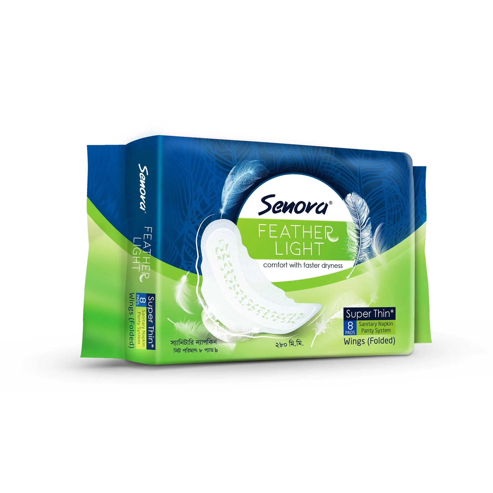 Senora Feather Light Super Thin Sanitary Napkin (Panty System) – 8 Pads